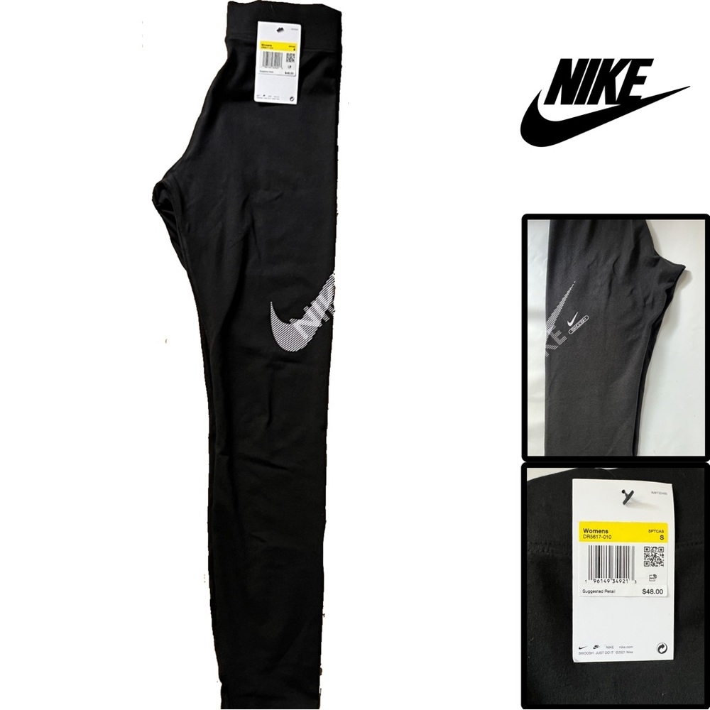 Women’s Nike Leggings Blk/Wht Sz S - Picture 1 of 4